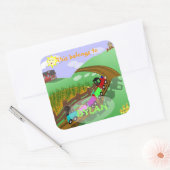 Gepersonaliseerde Choo Choo Bookplate Vierkante Sticker (Envelop)