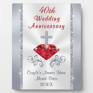 Gepersonaliseerde Christelijke Ruby Jubileum Gift Fotoplaat