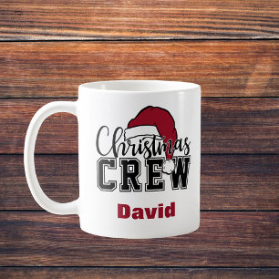 Gepersonaliseerde Christmas Crew Mok met Santa Hat