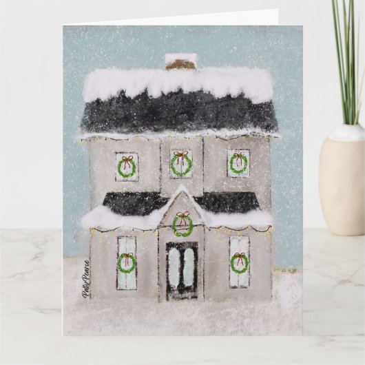 Gepersonaliseerde Christmas House Kaart (Voorkant)