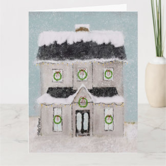 Gepersonaliseerde Christmas House Kaart