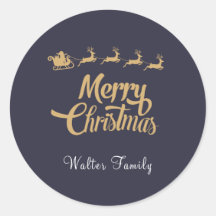 Gepersonaliseerde Christmas Navy Sticker