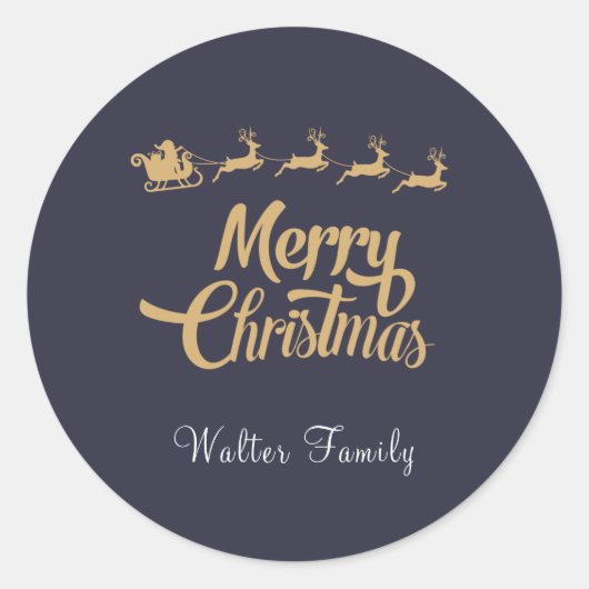 Gepersonaliseerde Christmas Navy Sticker (Voorkant)