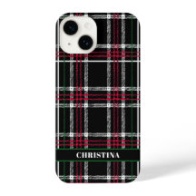 Gepersonaliseerde Christmas Plaid telefoonhoesje