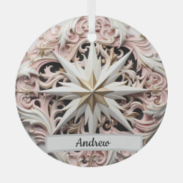 Gepersonaliseerde Christmas Star Ornament met roze