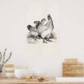  gepersonaliseerde cichenrooster Cochin Birds Poster (Keuken)