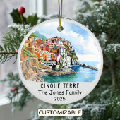 Gepersonaliseerde Cinque Terre Ornament, Italië Keramisch Ornament