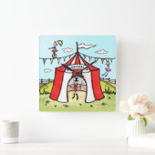 Gepersonaliseerde Circus Children's Acrylklok Vierkante Klok (Huis)