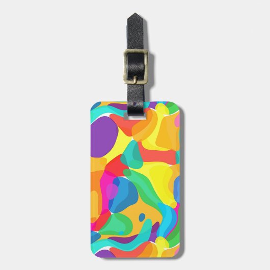 Gepersonaliseerde Circus Kleuren Abstract Kunstpat Bagagelabel (Voorkant verticaal)