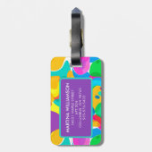 Gepersonaliseerde Circus Kleuren Abstract Kunstpat Bagagelabel (Achterkant verticaal)