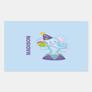 Gepersonaliseerde Circus Olifant Stickers