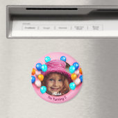 Gepersonaliseerde Cirkel Magnet Happy Birthday Magneet (Insitu (Vaatwasser))