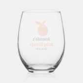 Gepersonaliseerde citrus orang Baby shower Party F Wijnglas Zonder Voet (Achterkant)