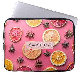 Gepersonaliseerde citrus schijf & sterren anijs laptop sleeve