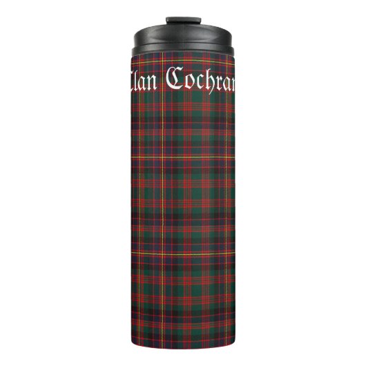 Gepersonaliseerde Clan Cochrane Tartan Thermosbeker (Voorkant)