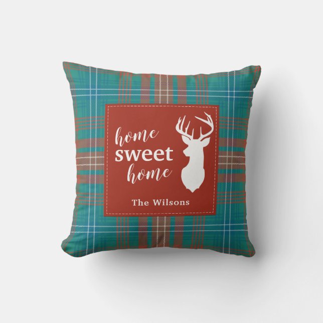 Gepersonaliseerde Clan Wilson Tartan hield kerstmi Kussen (Voorkant)