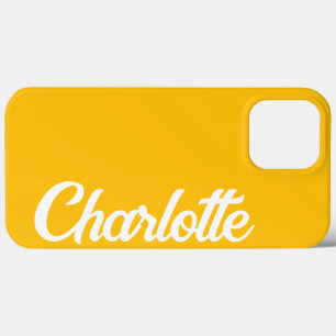 Gepersonaliseerde Classic Elegant Monogram Geel iPhone 13 Pro Max Hoesje