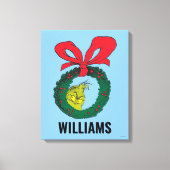 Gepersonaliseerde Classic Grinch | Kerstkrans Canvas Afdruk (Voorkant)