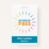Gepersonaliseerde Classroom Badkamer Pass Docenten Badge (Voorkant)