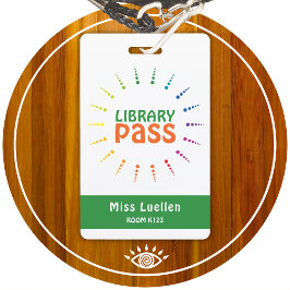 Gepersonaliseerde Classroom Library Hall Pass Badge