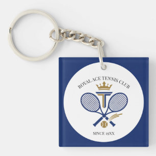 Gepersonaliseerde Classy Gold Tennis Club Jaar Sleutelhanger