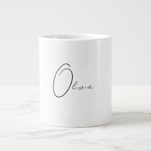 Gepersonaliseerde Classy Simple Elegant Monogram Extra Grote Beker (Voorkant)