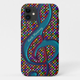 gepersonaliseerde clave musical note harten iPhone 11 hoesje