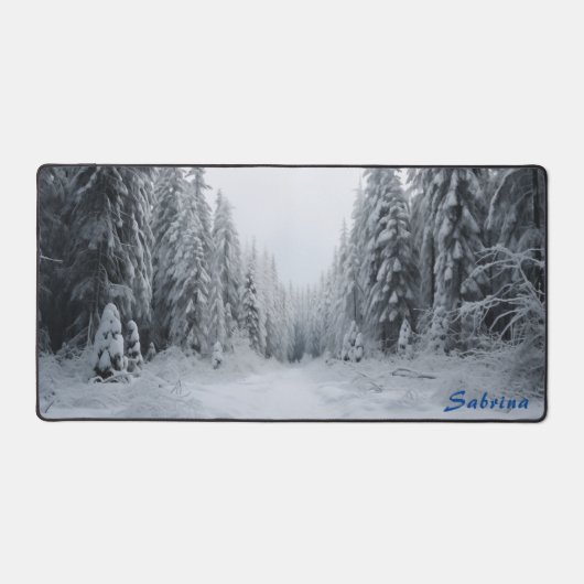 Gepersonaliseerde Clearing in een Snowy Forest Des Bureaumat (Voorkant)