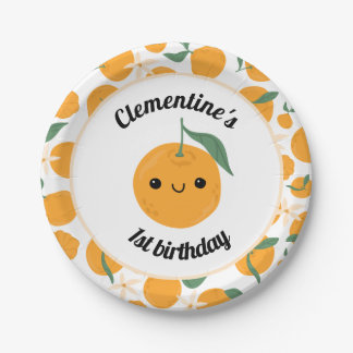 Gepersonaliseerde Clementine Tangerine Cutie Sinaa Papieren Bordje