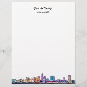 Gepersonaliseerde Cleveland Skyline Letterhead Briefhoofd