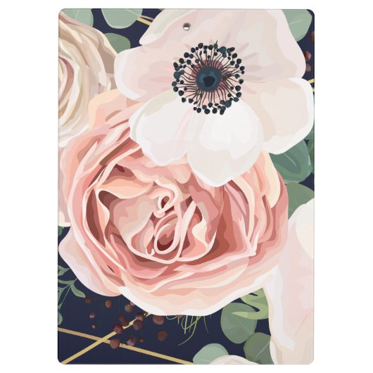 Gepersonaliseerde Clip Board Geometric Garden Roos Klembord (Achterkant)