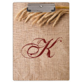 Gepersonaliseerde Clip Board Tarwe op Burlap Sack Klembord (Voorkant)