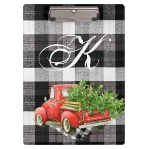 Gepersonaliseerde Clip Board XMAS Truck Buffel Pla Klembord
