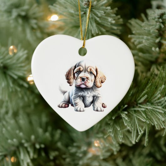 Gepersonaliseerde Clumber Spaniel Puppy Keramisch Ornament (Boom)