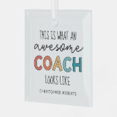 Gepersonaliseerde Coach-cadeaus | Geweldige Coach  Glas Ornament (Voorkant links)