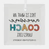 Gepersonaliseerde Coach-cadeaus | Geweldige Coach  Glas Ornament (Achterkant)