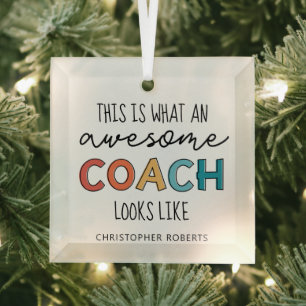 Gepersonaliseerde Coach-cadeaus Geweldige Coach Glas Ornament