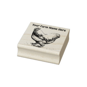 Gepersonaliseerde Cochin Rooster Chicken Boerderij Rubberstempel
