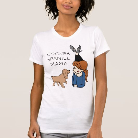 Gepersonaliseerde Cocker Spaniel Mama T-Shirt (Voorkant)
