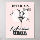 Gepersonaliseerde Cocktail Martini Bar Retro Poste Poster (Voorkant)