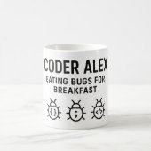 Gepersonaliseerde Coder Coffee Mok – Eten Bugs voo (Center)