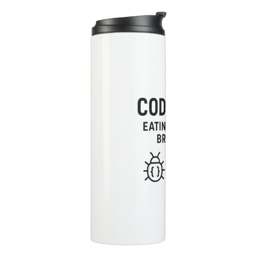 Gepersonaliseerde Coder Thermische Tumbler – Eten  Thermosbeker (Gedraaid links)