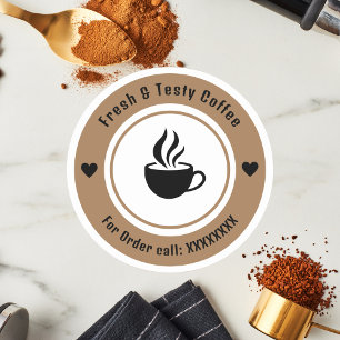 Gepersonaliseerde Coffee Cup Bestel Label Stickers