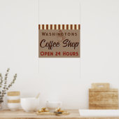 Gepersonaliseerde Coffee Shop Sign Poster (Keuken)