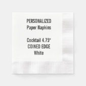 Gepersonaliseerde Coined Edge Cocktail Papieren se Servetten (Voorkant)
