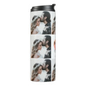 Gepersonaliseerde collage bruiloft foto's thermosbeker (Gedraaid links)