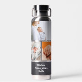 Gepersonaliseerde collage foto Beste vader ooit Waterfles (Achterkant)