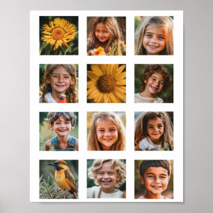 Gepersonaliseerde collage van 12 foto's poster