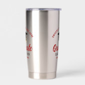 Gepersonaliseerde College Afstuderen Rood Afstuder Geïsoleerde Drinkbeker (Links)