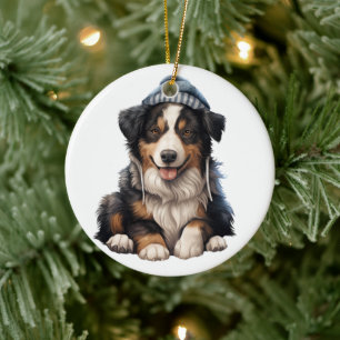 Gepersonaliseerde Collie Dog Keramisch Ornament